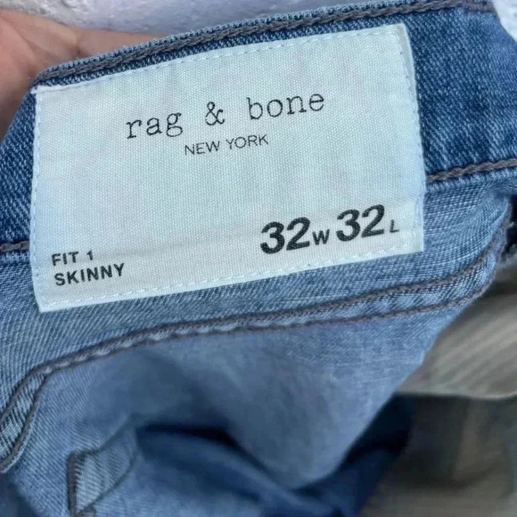 Rag & Bone Womens New York Fit 1 Skinny Denim Jeans Blue Size 32W 32L - Picture 6 of 9